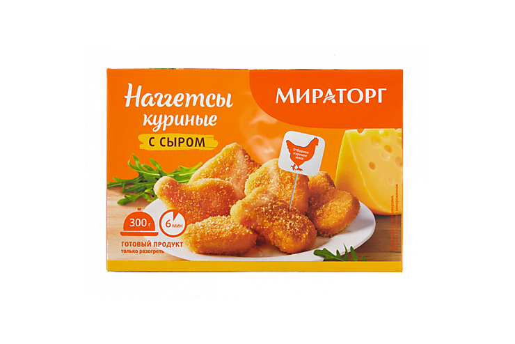 Наггетсы «Мираторг» куриные с сыром, 300 г