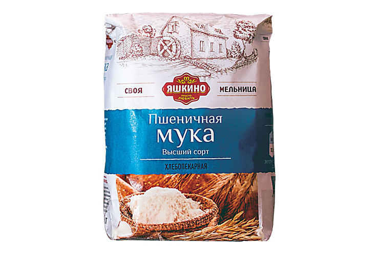 Мука «Яшкино» пшеничная хлебопекарная высшего сорта, 1 кг