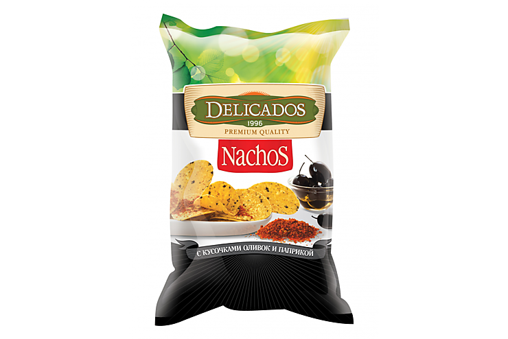 Чипсы «Delicados» Nachos с кусочками оливок и паприкой, 75 г