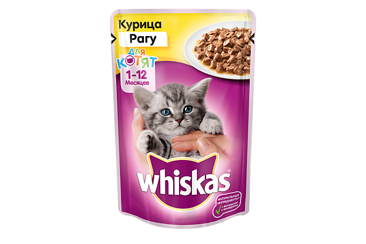 Влажный корм для котят «Whiskas» Рагу с курицей, 85 г