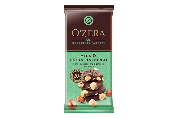 Шоколад «O'Зera» Milk & Extra Hazelnut, 90 г