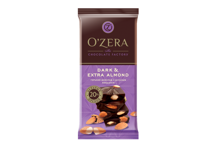 Шоколад «O'Зera» Dark & Extra Almond, 90 г Шоколад «O'Зera» Dark & Extra Almond, 90 г