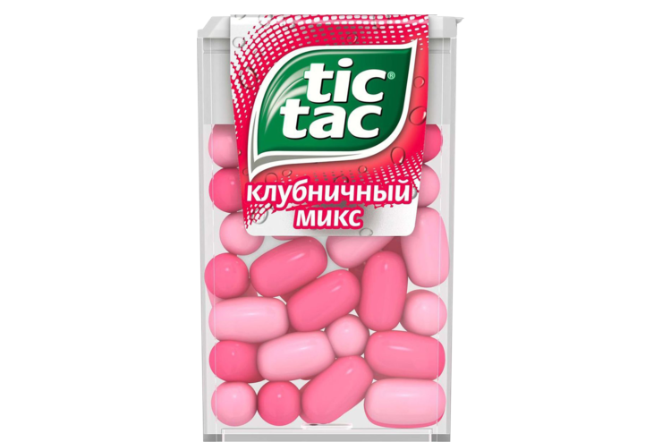 Драже «Tic Tac» Клубничный микс, 16 г Драже «Tic Tac» Клубничный микс, 16 г