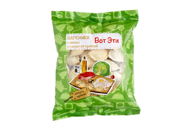 Вареники «Вот эти» с мясом и тушёной капустой, 720 г Вареники «Вот эти» с мясом и тушёной капустой, 720 г
