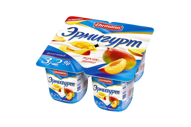 Йогуртный продукт 3.2% «Эрмигурт» Персик-манго, 100 г Йогуртный продукт 3.2% «Эрмигурт» Персик-манго, 100 г