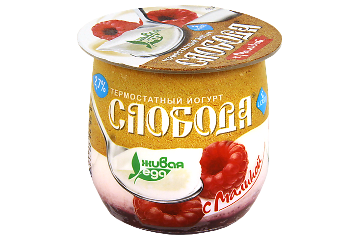 Йогурт термостатный 2.7% «Слобода» с малиной, 170 г