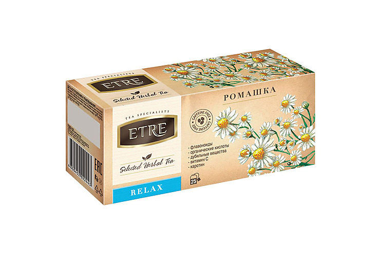 «ETRE», чайный напиток Relax Ромашка, 25 пакетиков, 32,5 г