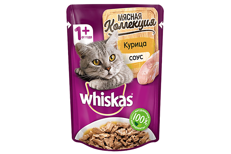 Влажный корм для кошек «Whiskas» Курица, 85 г