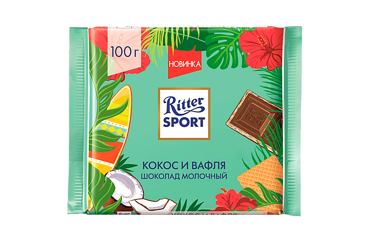 Шоколад «Ritter Sport» Кокос и вафля, 100 г