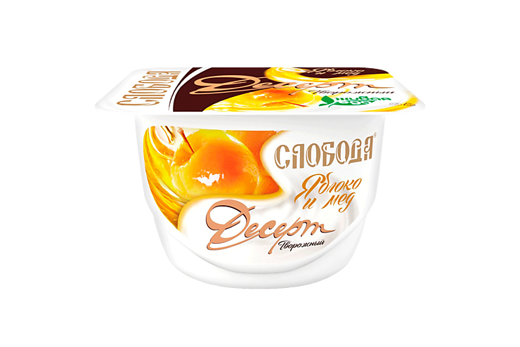 Десерт творожно-йогуртный 4% «Слобода» С печеным яблоком и мёдом, 125 г