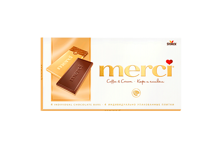 Шоколад «Merci» молочно-кофейный, 100 г