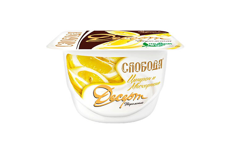Десерт творожно-йогуртный 4% «Слобода» Цитрон и маскарпоне, 125 г