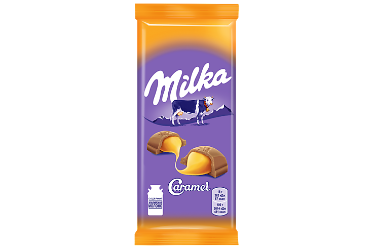 Шоколад молочный «Milka» с карамельной начинкой, 90 г