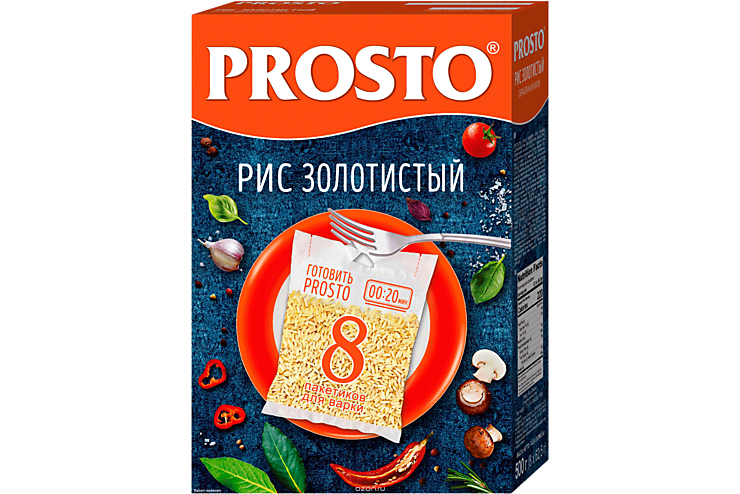 Рис «Prosto» Золотистый длинный в пакетиках, 500 г