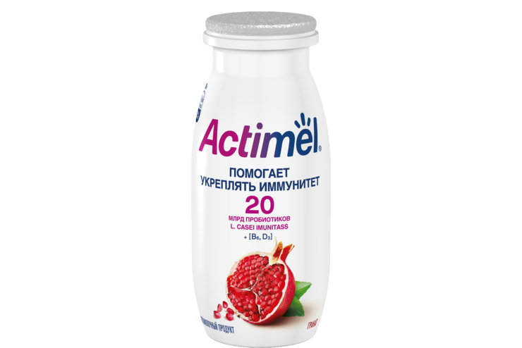 Кисломолочный напиток 2.5% «Actimel» Гранат, 100 г Кисломолочный напиток 2.5% «Actimel» Гранат, 100 г