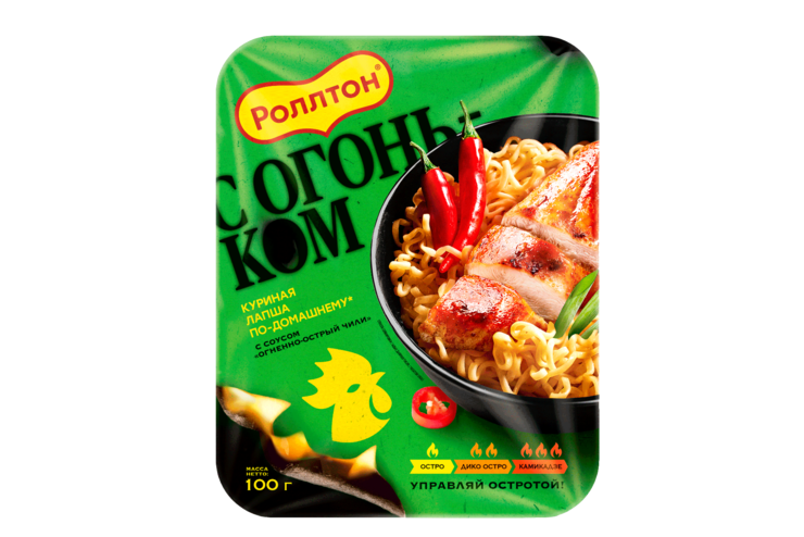 Лапша быстрого приготовления «Роллтон» Куриная по-домашнему с соусом ...
