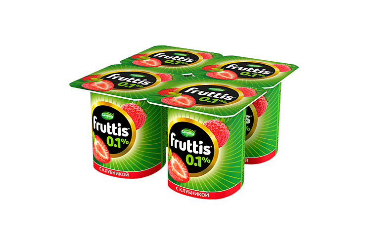 Йогурт 0,1% 0.1% «Fruttis» Легкий клубничный, 110 г