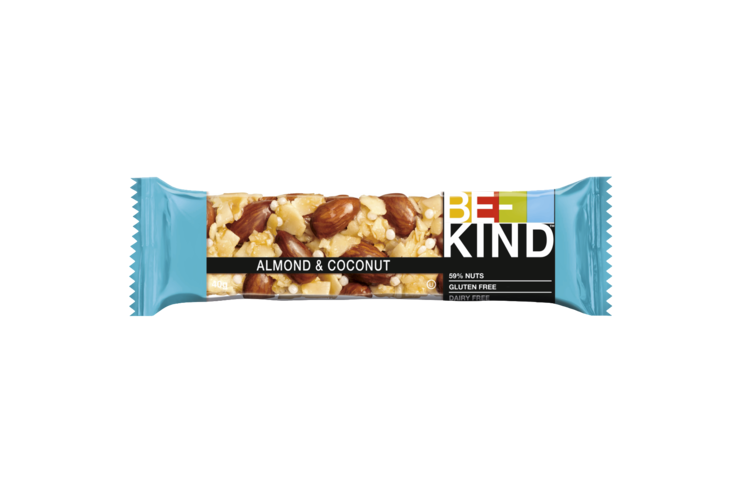 Ореховый батончик «BE-KIND» Миндально-кокосовый с мёдом, 40 г – купить ...