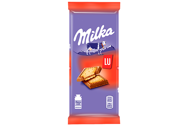 Шоколад молочный «Milka» с печеньем LU, 87 г