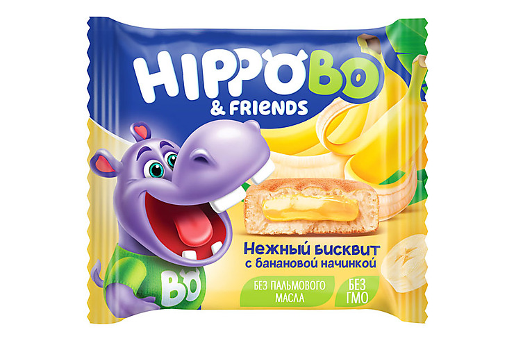 «HIPPO BONDI & FRIENDS», бисквитное пирожное с банановой начинкой, 32 г