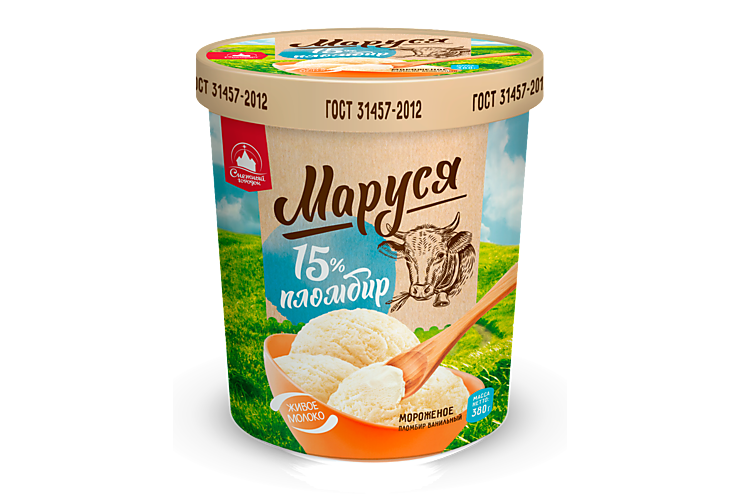 Мороженое «Маруся» пломбир ванильный, 380 г