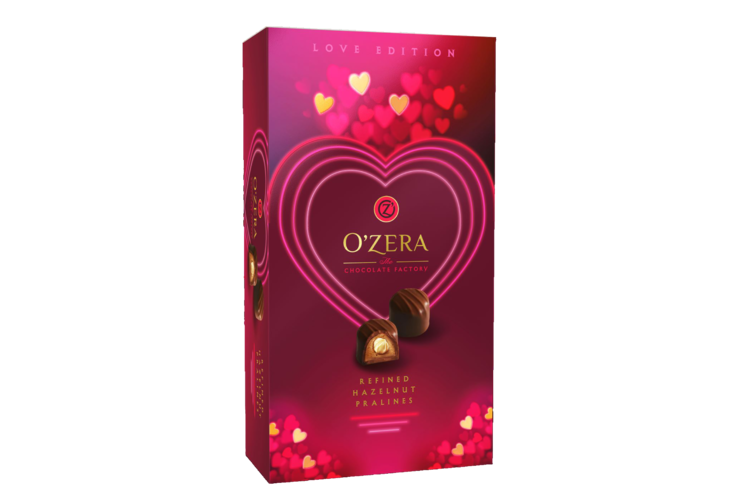 Шоколадные конфеты «O'Зera» «LOVE», пралине с цельным фундуком, 230 г Шоколадные конфеты «O'Зera» «LOVE», пралине с цельным фундуком, 230 г