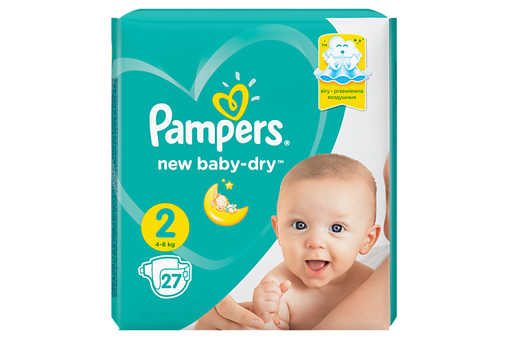 Подгузники «Pampers» new baby-dry, 4-8кг, 27штук