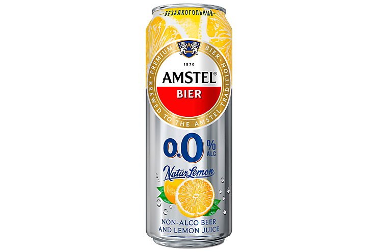 Пивной напиток «Amstel» безалкогольный, Лимон, 430 мл