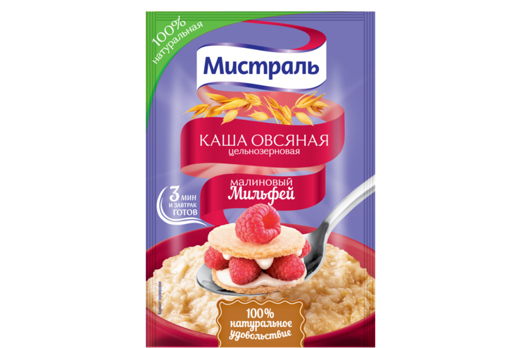Каша овсяная «Мистраль» Малиновый Мильфей, 40 г Каша овсяная «Мистраль» Малиновый Мильфей, 40 г