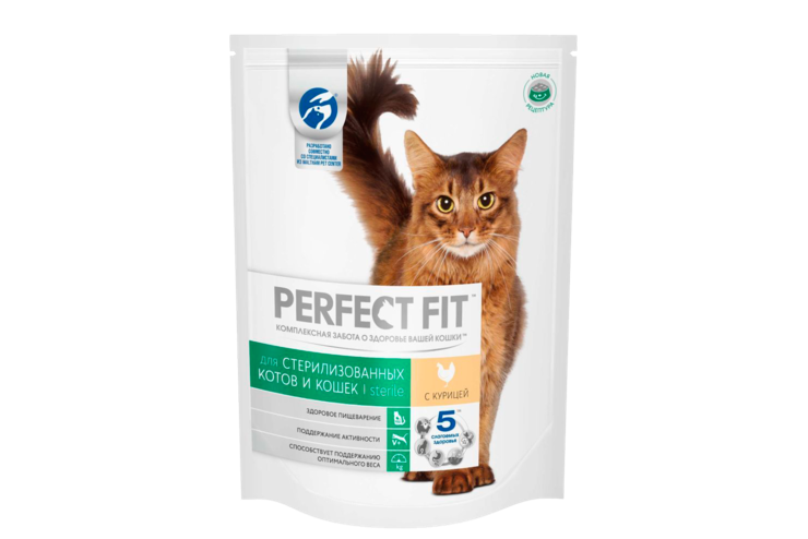 Сухой полнорационный корм «Perfect Fit» для стерилизованных котов и кошек, с курицей, 650 г Сухой полнорационный корм «Perfect Fit» для стерилизованных котов и кошек, с курицей, 650 г