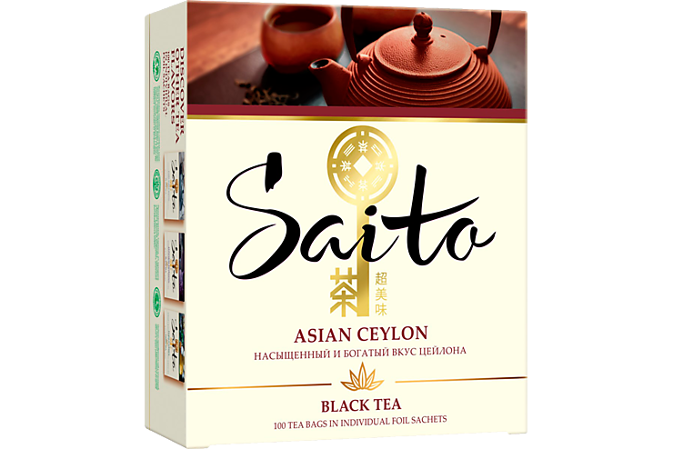 Чай черный «Saito» Asian Ceylon, 100 пакетиков