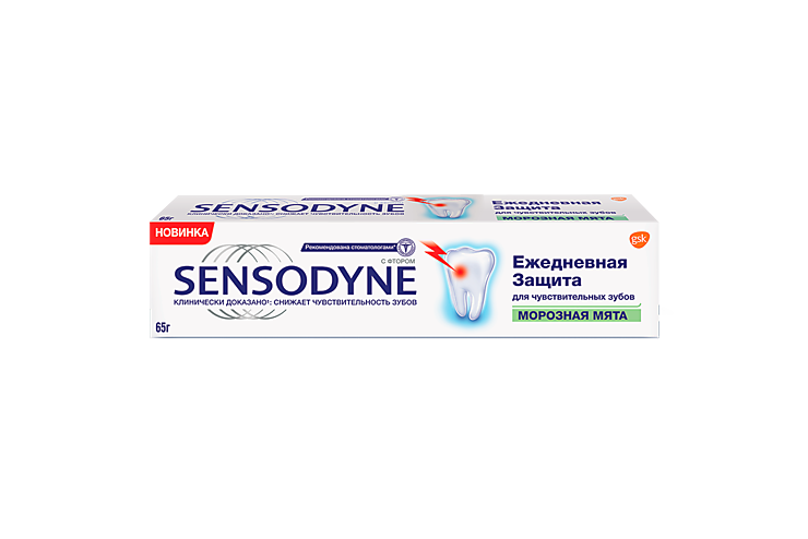 Зубная паста «Sensodyne» Ежедневная защита, Морозная мята, 65 г