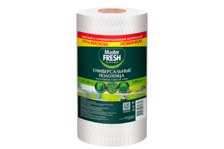 Универсальные полотенца «Master Fresh» в рулоне, 100шт Универсальные полотенца «Master Fresh» в рулоне, 100шт