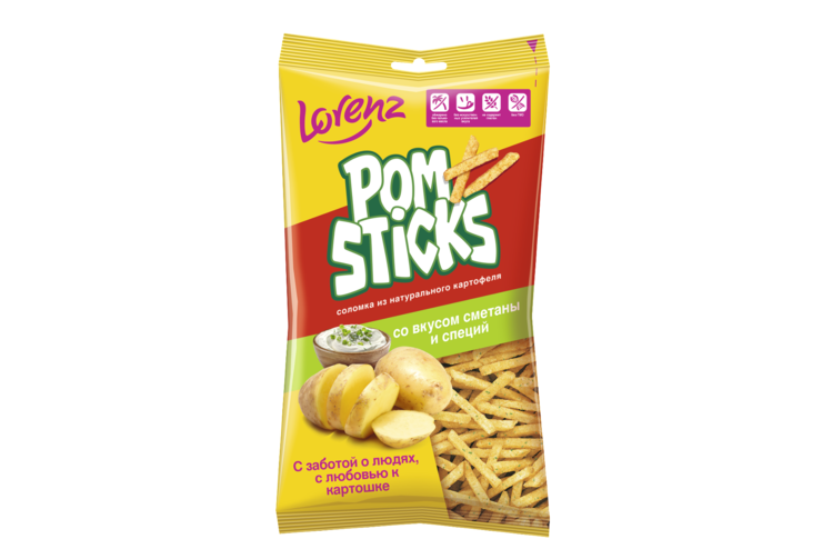 Картофельная соломка «Pomsticks» со сметаной, 100 г Картофельная соломка «Pomsticks» со сметаной, 100 г