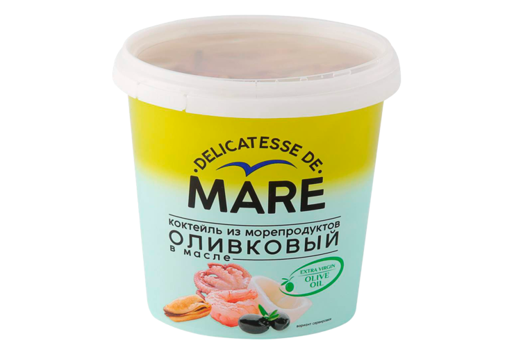 Коктейль из морепродуктов «Delicatesse de Mare» Оливковый, 380 г Коктейль из морепродуктов «Delicatesse de Mare» Оливковый, 380 г
