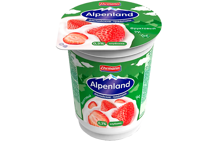 Йогурт 0.3% «Альпенлэнд» Клубника, 60 г