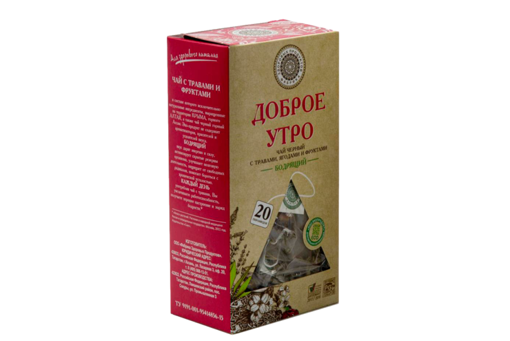 Чай черный «Фабрика здоровых продуктов» Доброе утро, бодрящий, 20 пирамидок Чай черный «Фабрика здоровых продуктов» Доброе утро, бодрящий, 20 пирамидок