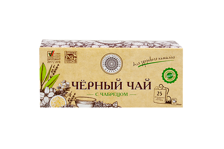 Чай черный «Фабрика здоровых продуктов» с чабрецом, 25 пакетиков
