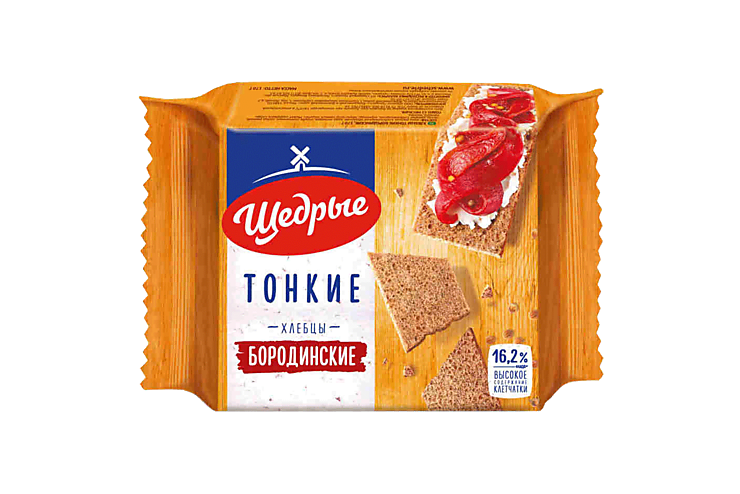 Хлебцы «Щедрые» Бородинские, тонкие, 170 г