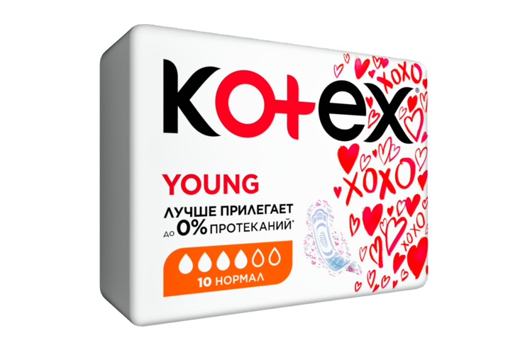 Прокладки «Kotex» Young Нормал, 10шт Прокладки «Kotex» Young Нормал, 10шт