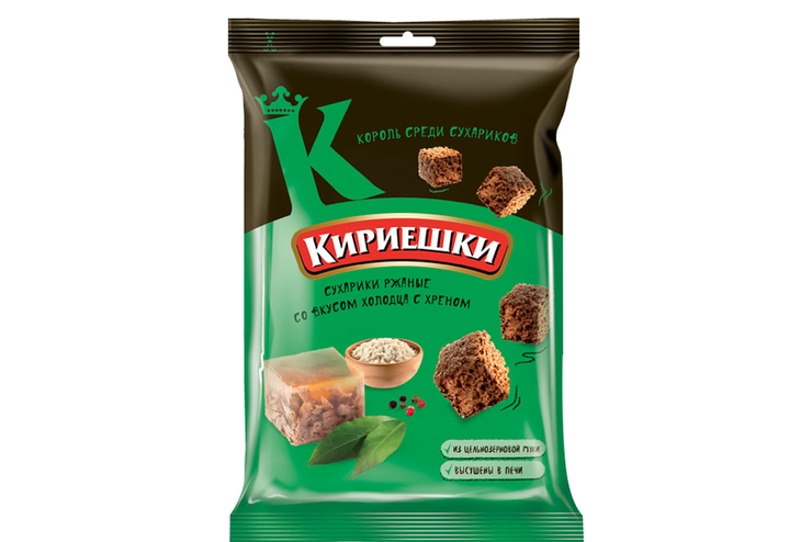 «Кириешки», сухарики со вкусом холодца с хреном, 100 г