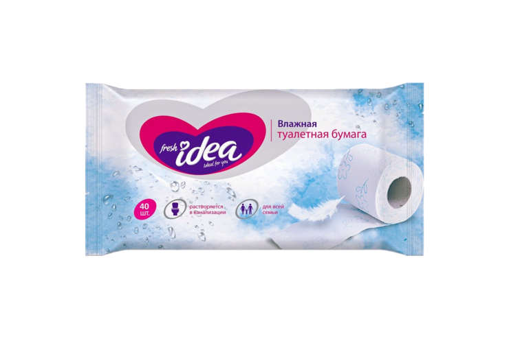Туалетная бумага «Fresh Idea» влажная, растворяющаяся, 40шт Туалетная бумага «Fresh Idea» влажная, растворяющаяся, 40шт