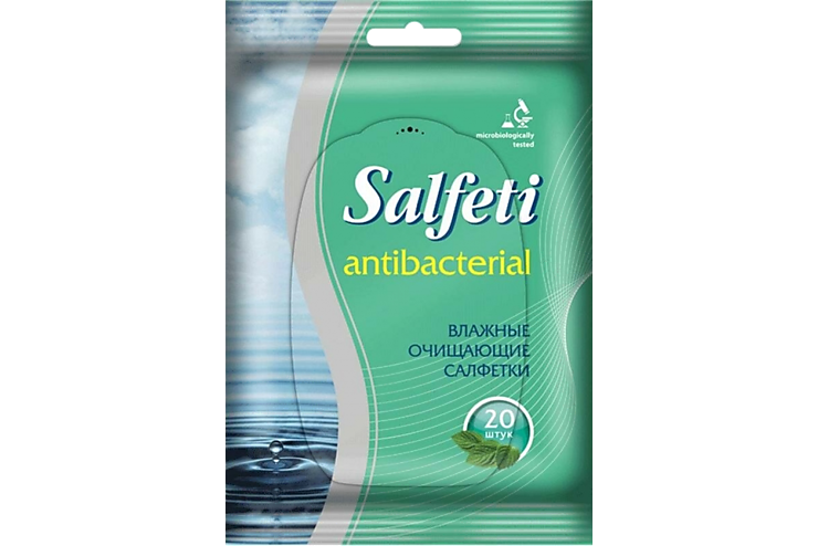 Влажные салфетки «Salfeti» антибактериальные, 20 шт