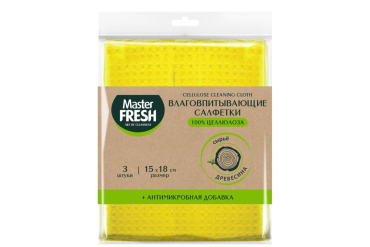Салфетки «Master Fresh» ECO line с антимикробной пропиткой, 3шт Салфетки «Master Fresh» ECO line с антимикробной пропиткой, 3шт