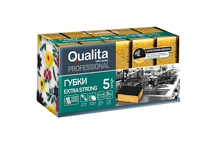 Губки «Qualita» EXTRA STRONG, 5шт