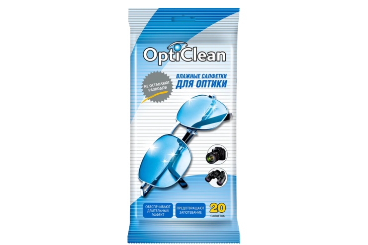 Влажные салфетки «Opti Clean» для оптики, 20 шт Влажные салфетки «Opti Clean» для оптики, 20 шт