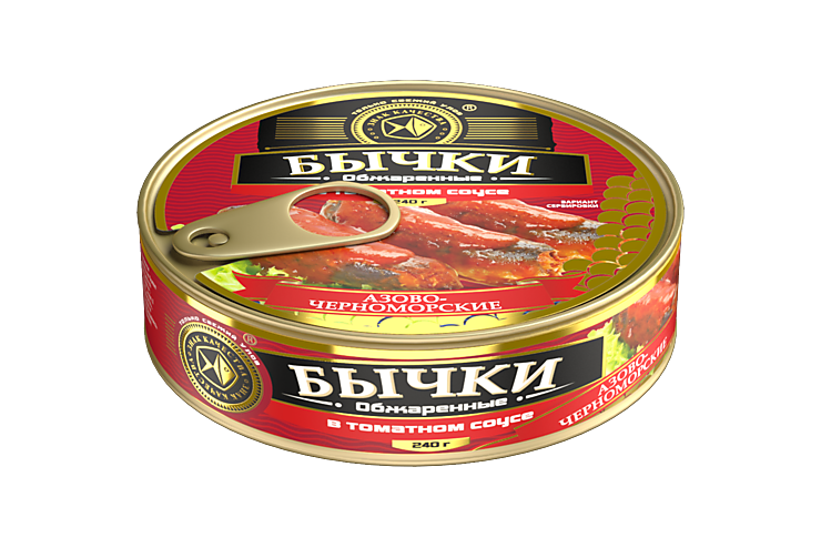 Бычки «Знак качества» обжаренные в томатном соусе, 240 г
