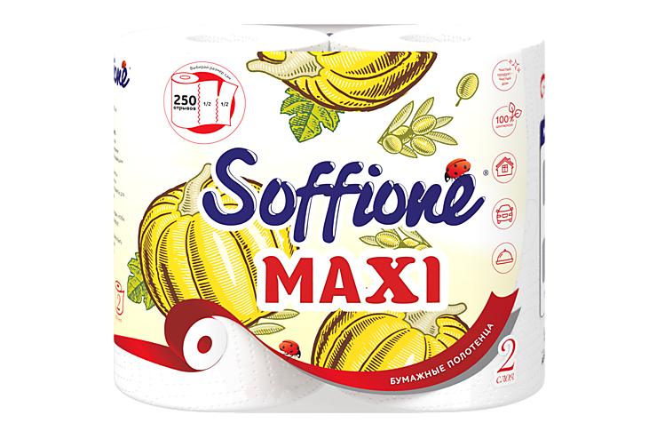 Полотенца бумажные «Soffione» MAXI, 2 рулона