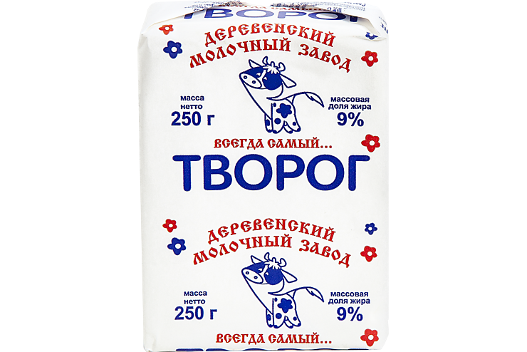 Творог 9% «Деревенский молочный завод», 250 г