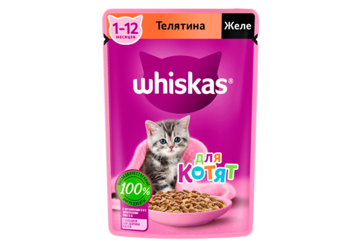Влажный корм для котят «Whiskas» желе с телятиной, 75 г Влажный корм для котят «Whiskas» желе с телятиной, 75 г